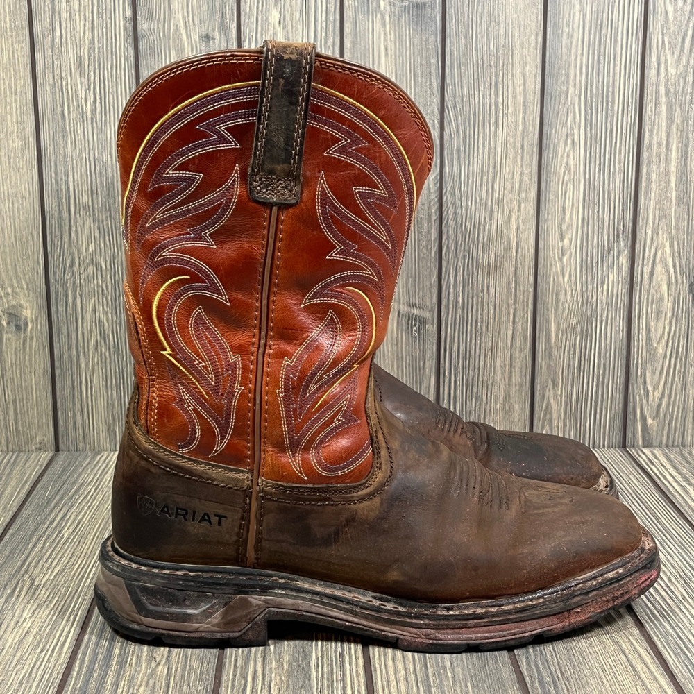 Ariat WorkHog XT Boots Men 12D Brown Leather Square Toe Western Cowboy 10038323